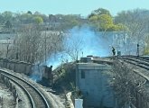 Brush fire as seen from Savin Hill station