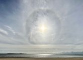 Sun halo at Revere Beach in advance of Lee