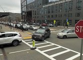 Jammed roads full of people trying to get to the Whole Foods in the South End