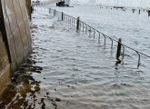 Flooding outside the New England Aquarium