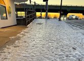 Iced over sidewalk on Neptune Road in East Boston