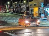 First car over the re-opened River Street bridge