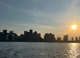 Sunset over Boston Harbor