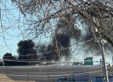 Smoke from car fire on I-93