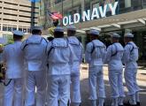 Sailors in front of Old Navy in Downtown Crossing