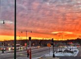 Orange sunrise over Morton Street