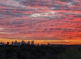 Orange sunrise over Boston