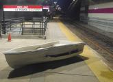 Boat that was hit by a commuter rail train