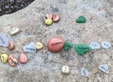 Word rocks at Jamaica Pond