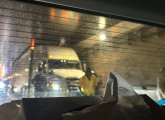 A stuck truck in Sumner Tunnel