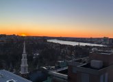 Sunset over Boston Common and Charles River