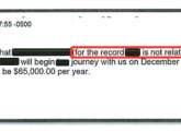 E-mail to city employee claiming new hire was not a relative