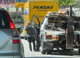 Driver of a Penske truck had the sense not to try to ram way under a Storrow bridge