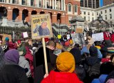 Protesters outside 