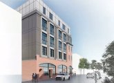 Rendering of proposed 5-story apartment building on Glenville Ave.