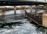 Ice forming on the Charles River