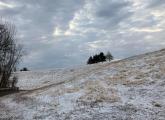 Snow dusting a hill at Millennium Park