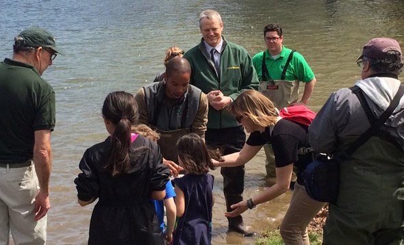 Charlie Baker at Jamaica Pond