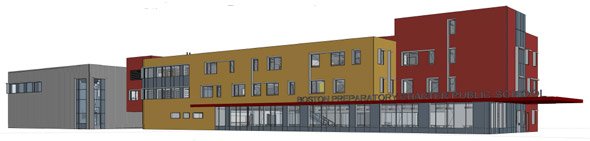 Proposed new charter school building on River Street in Hyde Park