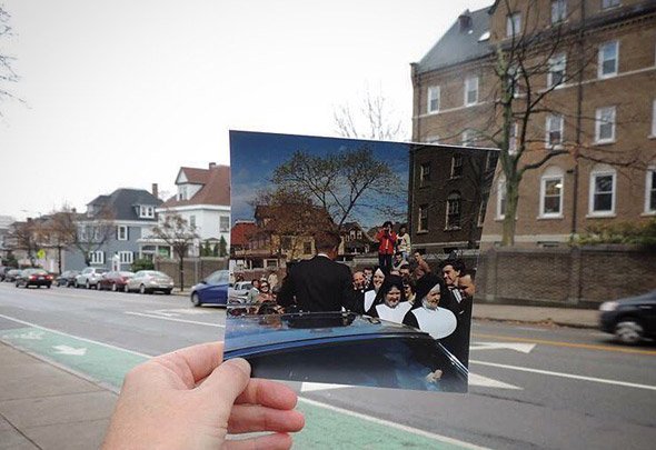 Market Street in Brighton with JFK photo