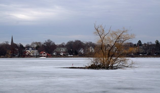 ice on Jamaica Pond