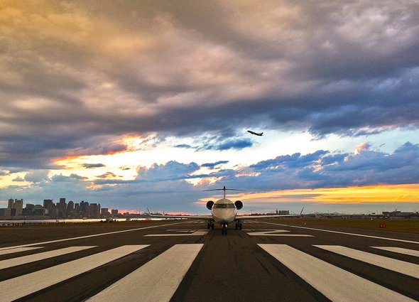 Jet at Logan Airport