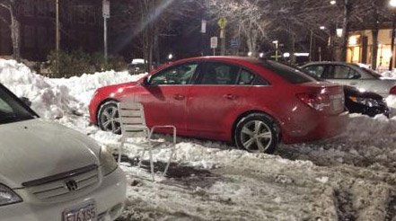 Municipal space saver in Jamaica Plain