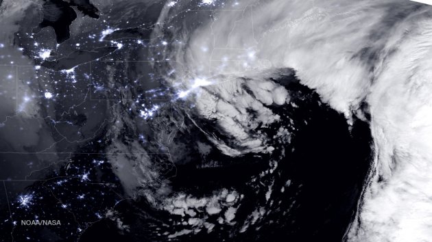 Satellite view of the nor'easter of 2015