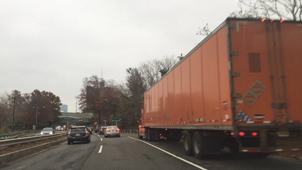 Truck stuck on Storrow Drive