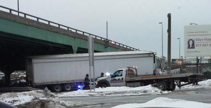 Stuck truck in East Boston