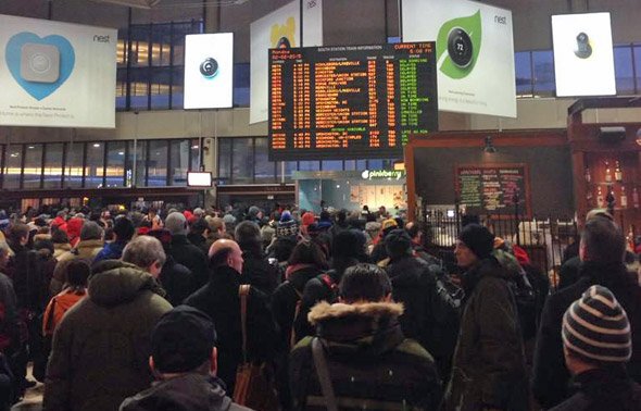 Packed in at South Station in Boston