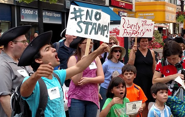 Huzzah Stamp tax collector resigns after protesters rip his