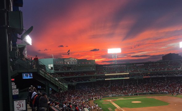 Sunset over Fenway Park