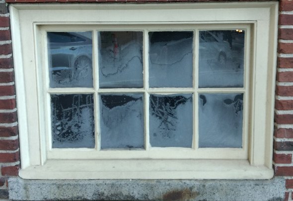 Frosted window on the State House