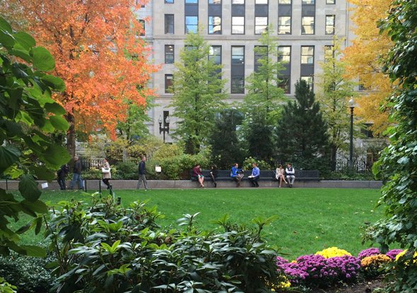 Levnthal Park in downtown Boston