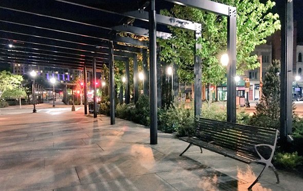 No swings on the Rose Kennedy Greenway