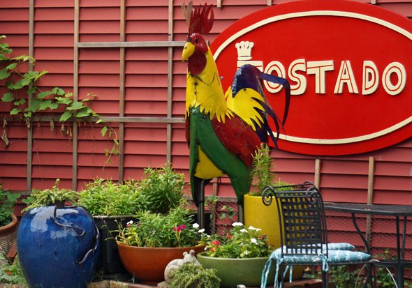 Giant chicken on Washington Street in Roslindale