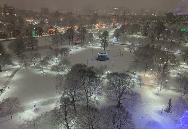 Boston Common in the snow