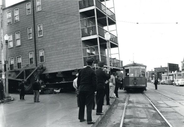 Moving a house in East Boston