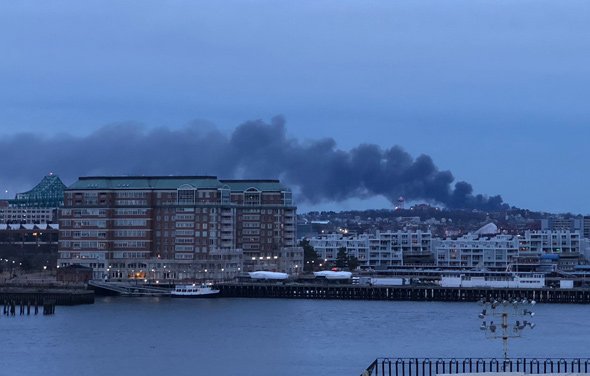 Sozio's fire seen from the North End