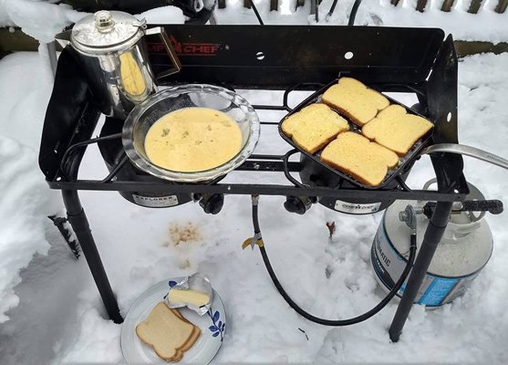 Getting French toast ready in Uxbridge