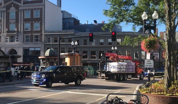 Harvard Square crash scene