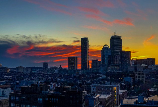 Sunset over Boston