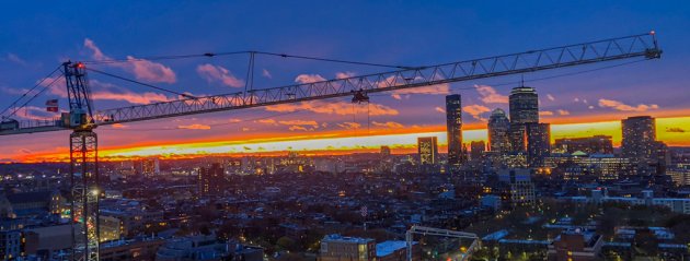 Sunset over Boston