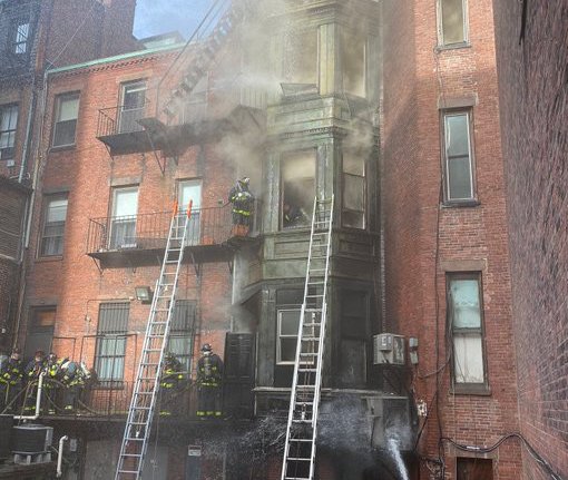 Fire on Newbury Street in the Back Bay