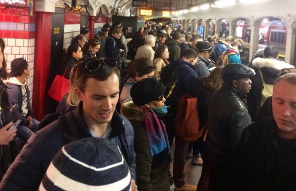 Crowded Red Line station