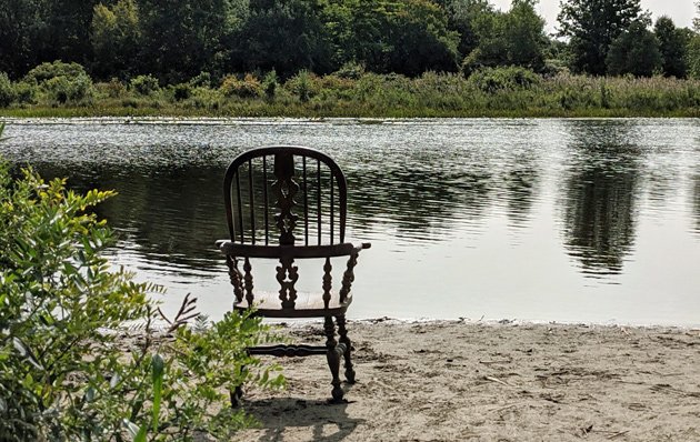 Chair in Millennium Park at the Charles River