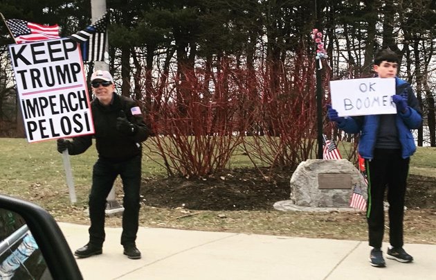 Trump supporter with protester