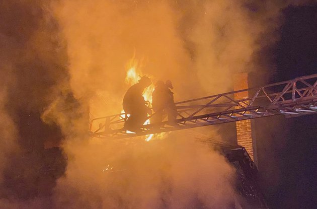 Firefighters on Oriole Street in West Roxbury