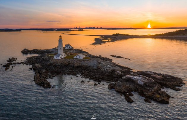 Sunset over Boston Light